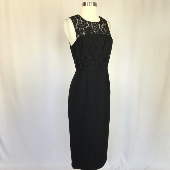 NWT Lace and Crepe Sheath Cocktail Dress - Picture 2 of 7